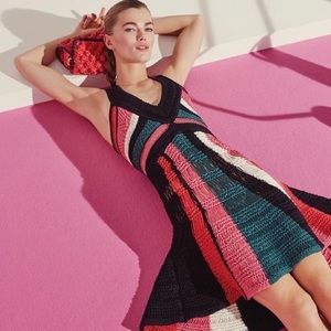 M Missoni striped knit crochet dress S